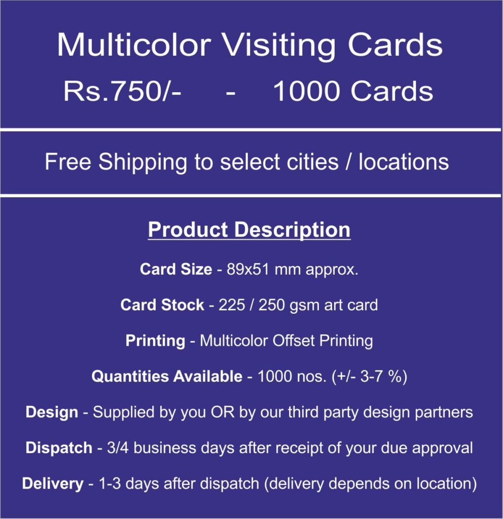 Multicolor Visiting Cards at best prices